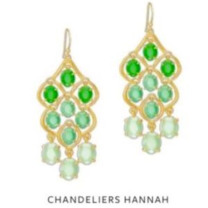 Stella & Dot chandelier earrings in Jade tones